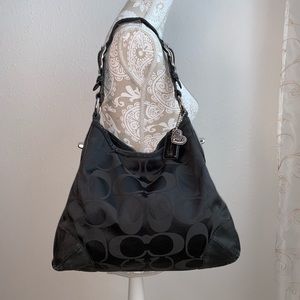 COACH 14525 Peyton Sateen w Metallic Leather Trim